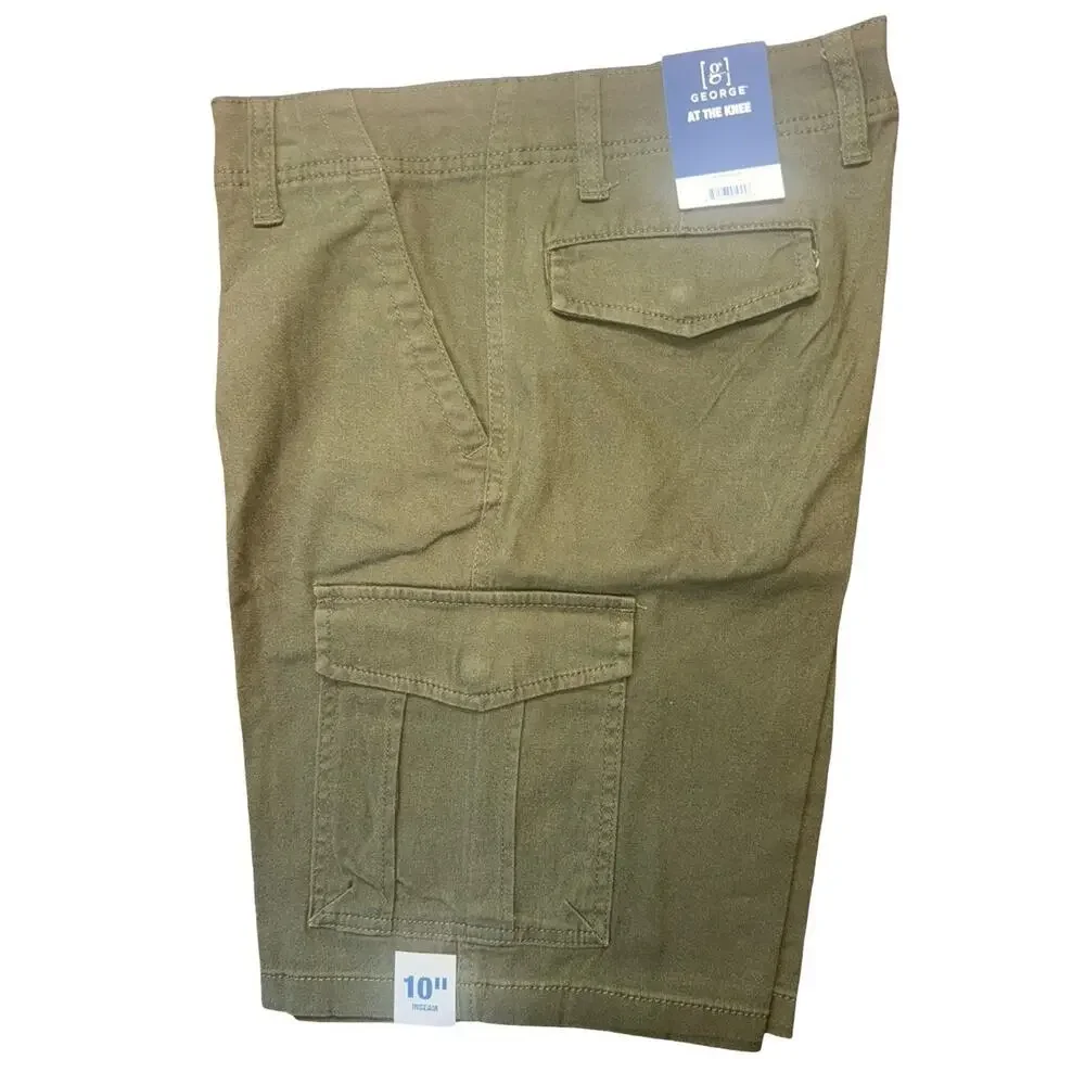 George‎ Men’s Cargo Shorts Size 30 Olive Green Military Utility NWT